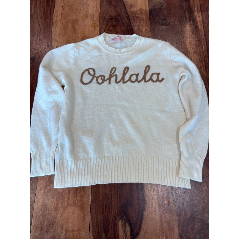 ARITA oohlala graphic sweater women one size cream cashmere wool blend italy